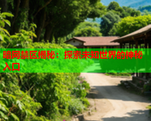 暗网禁区揭秘：探索未知世界的神秘入口