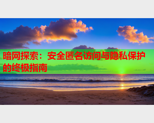 暗网探索：安全匿名访问与隐私保护的终极指南